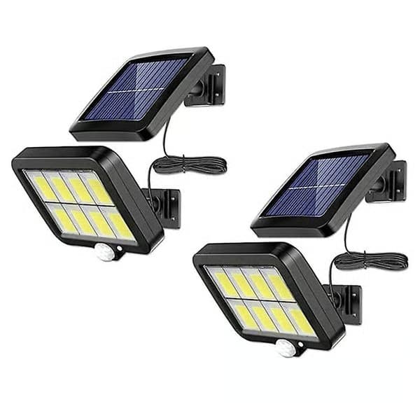 2-pack 2000 Lumen 160 Solvägglampor IP65 Vattentät Trådbunden Rörelsesensor Säkerhetsbelysning 360