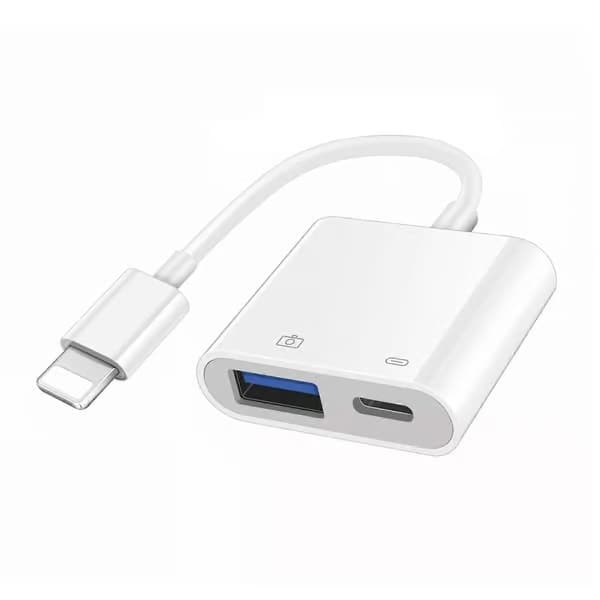 USB hona OTG-adapter för iPhone iPad med laddningsport