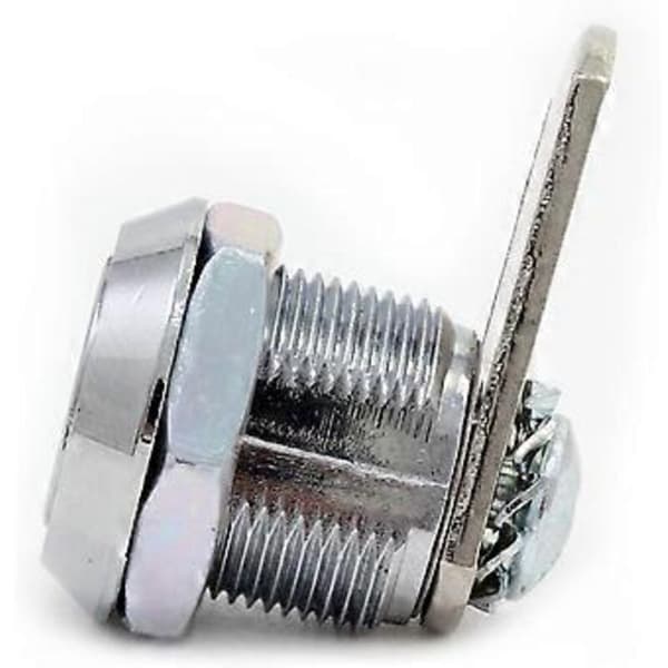Sikkerhedslås til postkasse, skuffe eller skab, rustfrit stål, knasttype, med matchende nøgler, 16 mm