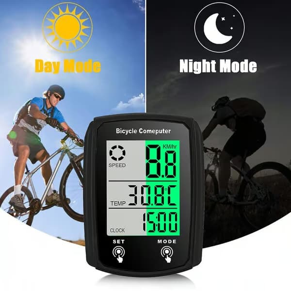 Vandtæt kablet LCD digital cykelcomputer cykel speedometer kilometertæller