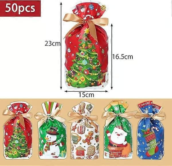 50 stycken julklappspåsar med dragsko julklappspåsar julväskor presentpåsar presentpåsar julväskor för presenter