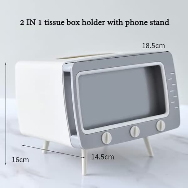 Näsdukslåda Telefonhållare Multifunktionell Organizer Pappersdispenser Lock Bordsdekoration för Kök Sovrum Kontor pink