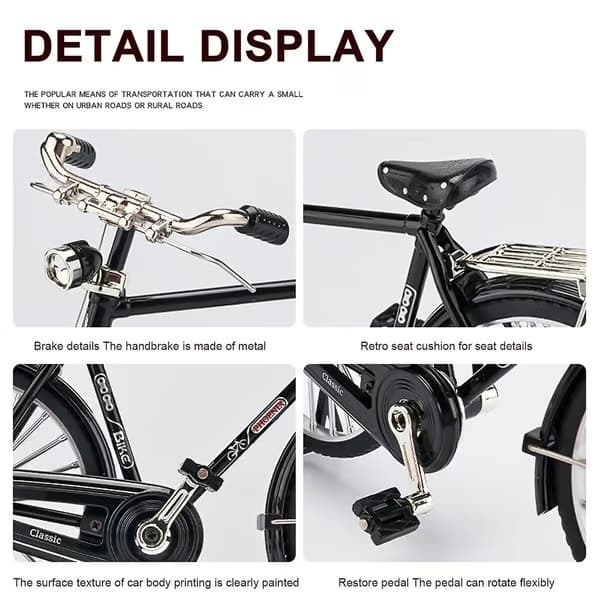 DIY Retro Cykelmodel Samling Støbt Miniature Legetøjsdekoration