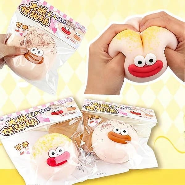 Söt Dumpling Klämleksak - 9cm Långsam Återhämtning Stressboll Pink