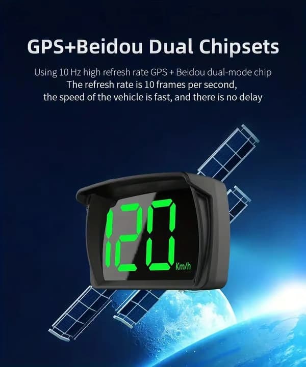 Bil GPS Digital Hastighetsmätare HUD Plug and Play KMH MPH Stor Display Universal