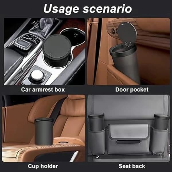 Minibilavfallskorg med lock: 2 stycken 800 ml bärbar bilavfallskorg, bil