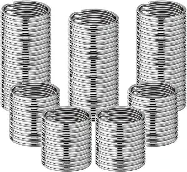 100-pack 20 mm runda nyckelringar, robusta och hållbara, för nyckelanslutning