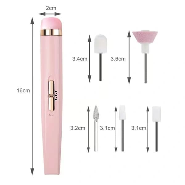 Elektrisk nagelfil - Elektrisk fil - 5-pack rosa