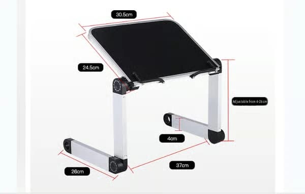 Vikbart Laptopbord, Ergonomiskt Stativ i Aluminium (Vit) Metallook