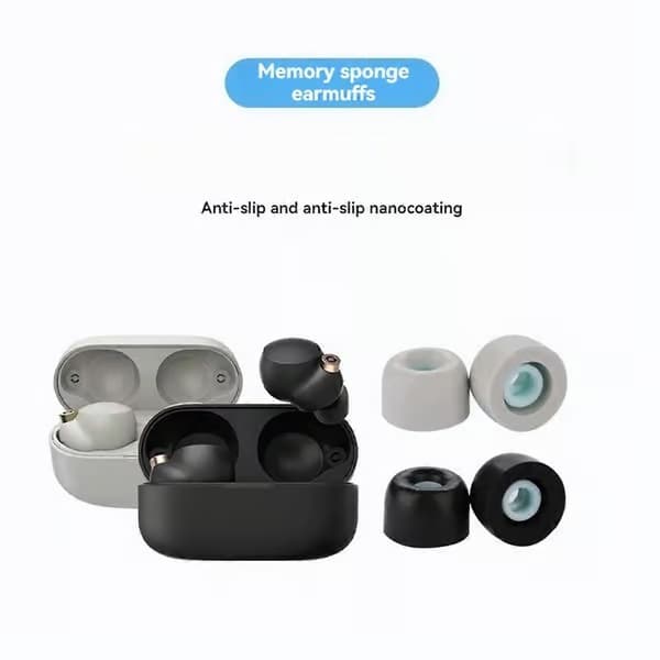 Memoryskum-öronkuddar för Sony WF-1000XM4 Bluetooth-hörlurar Svart-M