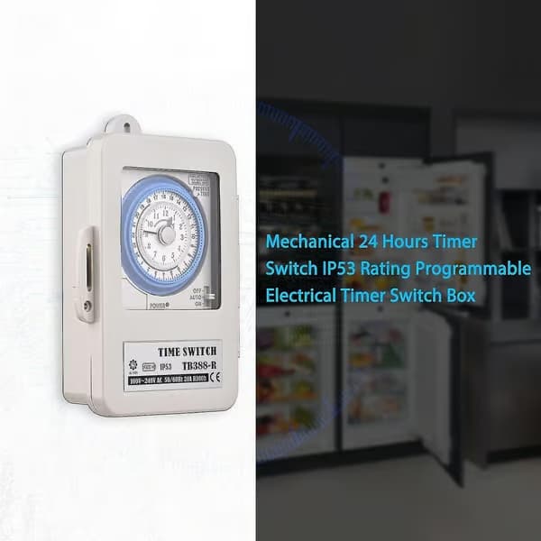 24-timmars timer IP53-klassad programmerbar AI-timerbox AC 100-240V 15-minutersintervall 96 på/av-tider - q36