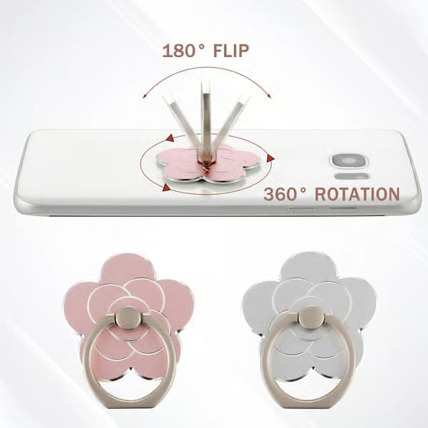 st Mobil Ringhållare Stativ Blomma Fingerring Grepp Stativ (Silver, Roseguld)