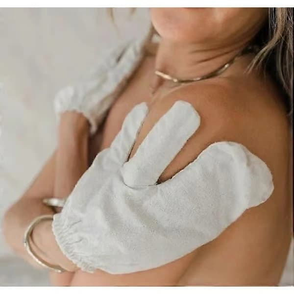 Garshana-handskar Råsilkesmassagehandskar Ayurvedisk massage Ett par