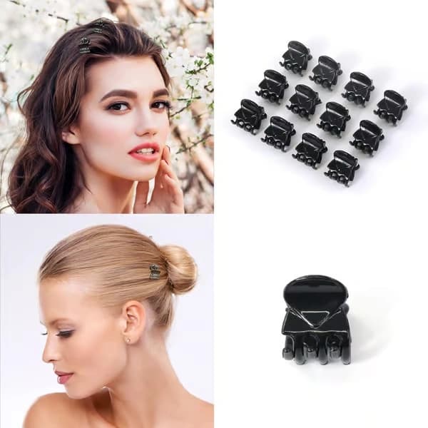 30 Mini Hårklämmor, Små Hårklämmor, Mini Kloklämmor, Svart och Brun
