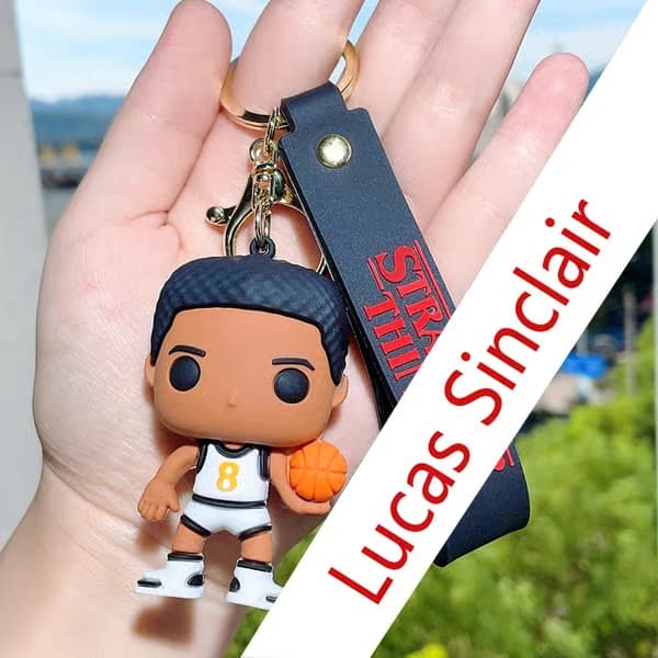 2025 Stranger Things Figur Nyckelring, Mini Karaktärshänge, Samlarobjekt för Fans Lucas Sinclair
