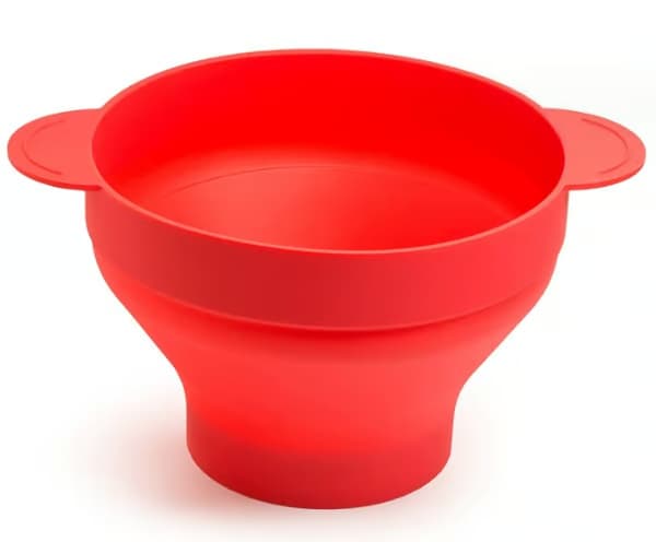 Hopfällbar popcornskål i silikon red