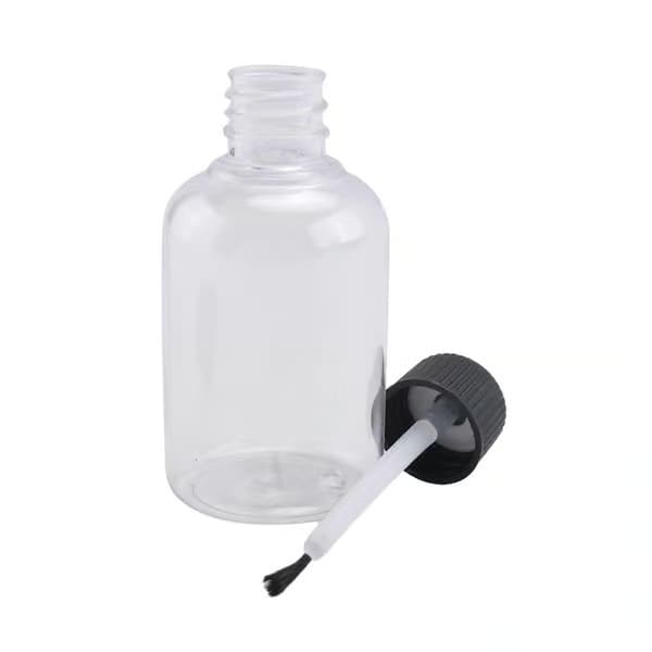 24 st tomma limflaskor i plast med penslar 50 ml, tomma färgflaskor för konst, lim för småbarn och barn
