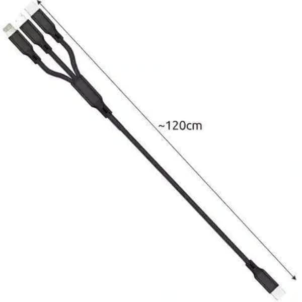 3-i-1 Micro USB / Lightning / USB Typ-C USB-kabel