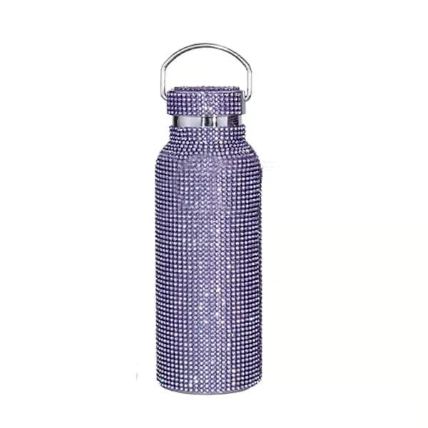 Diamantvattenflaska Bling Rhinestone Termos i rostfritt stål, 100% ny rainbow
