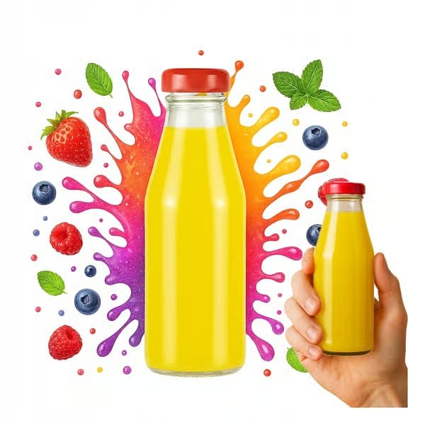 10x Juiceflaskor JUICE 200ml GLASFLASKA för juice med skruvlock 0,2l
