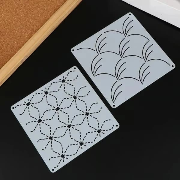 9/32 st Sashiko Broderimall DIY Geometrisk Lappteknik Set 32 st 32Pcs
