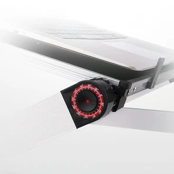 Vikbart Laptopbord, Ergonomiskt Stativ i Aluminium (Vit) Metallook