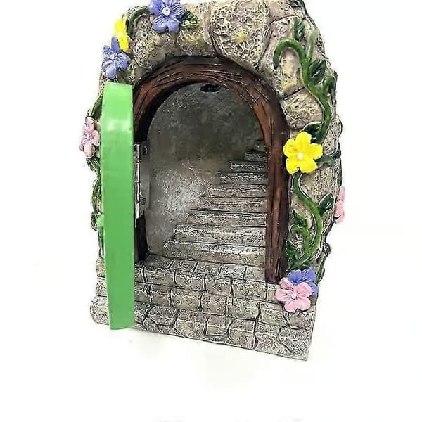 Alvträdgård Solsten Dörr Harts Prydnad Handmålad Staty för Trädgård Gård Gräsmatta