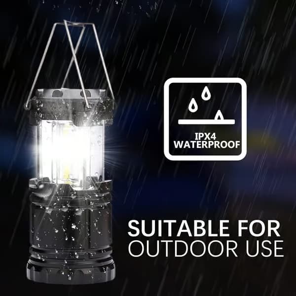 2 x Bärbar LED Campinglampa med Vikbar Krok, Tältlampor