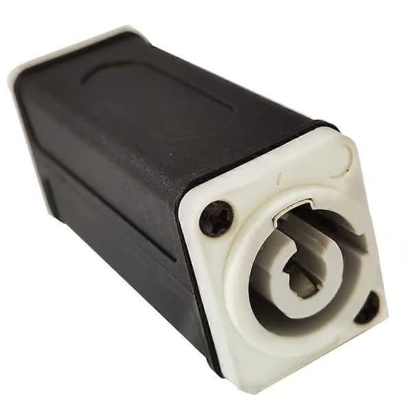 LED PowerCon AC-kontaktadapter förlängningskontakt Speakon panelmonterad rak adapter vit till vit Black white