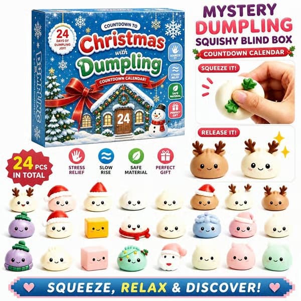 2026 Julkalender 24-dagars Squishy Dumpling Blind Box Stressavlastande Fidget Toy Stil 4