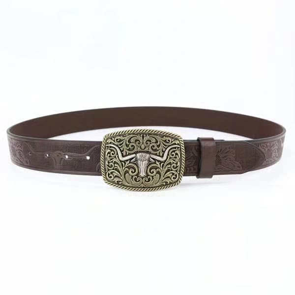 Western Cowboy Bälte för Män Spänne Bälte KAFFE 115CM kaffe 115 cm