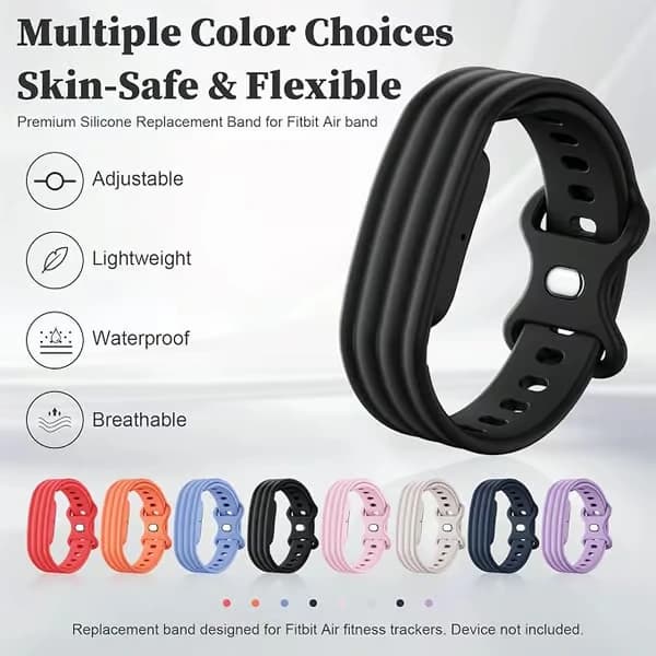 Klockarmband för Google Fitbit Air, mjukt silikonersättningsband Starlight