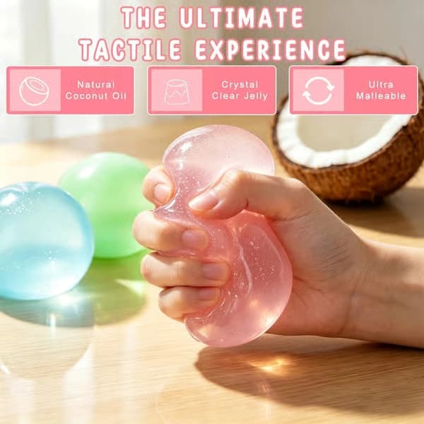 2026 Ny Squishy Kokosolja Stressboll för Kontor, Studier och Hem Pink