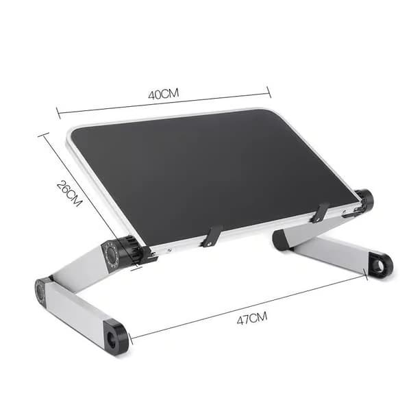 Vikbart Laptopbord, Ergonomiskt Stativ i Aluminium (Vit) Metallook