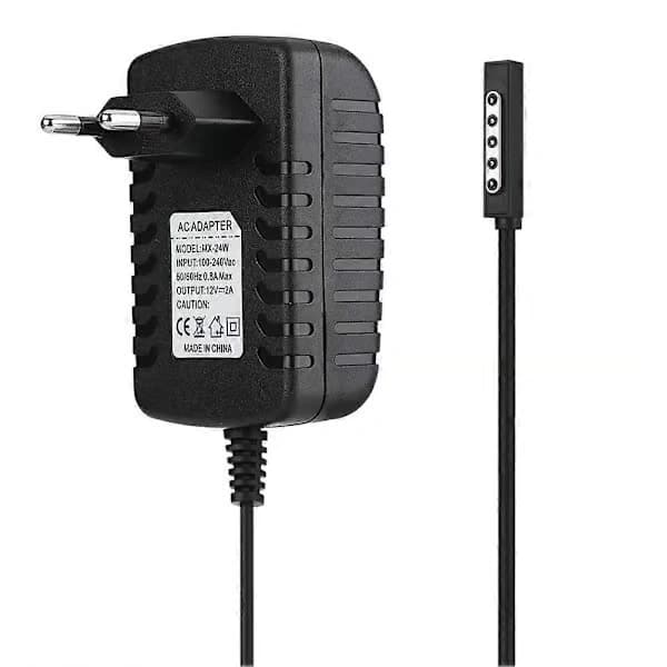 12V 2A surfplatteladdare för Microsoft Surface RT/RT2, med europeisk standardkontakt, 100-240V