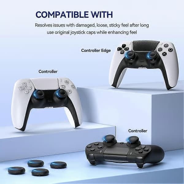 10 st för PlayStation 5 PS5 DualSense Controller Thumbstick 3D Analog Thumb Stick Joystick Caps Grip Speltillbehör