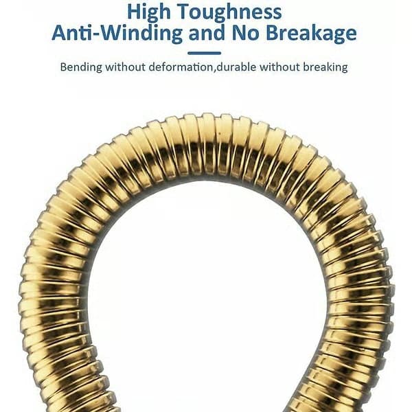 Guld duschslang krom rostfritt stål duschslang anti-twist anti-explosion 2m