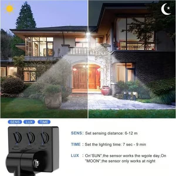 LED-strålkastare med rörelsesensor - Uppdaterad 2026 - 20W - IP65 - 2-pack