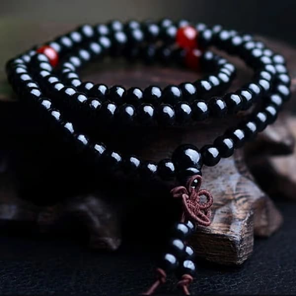 Sandelträ Tibetansk Buddhism Mala Sandel Trä Böne Pärlor 108 Pärlor Red