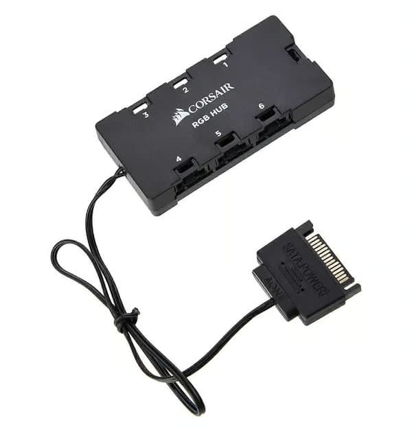 Corsair 6-portars RGB LED-fläkthubb för Corsair Lightning Node Pro Commander Crystal