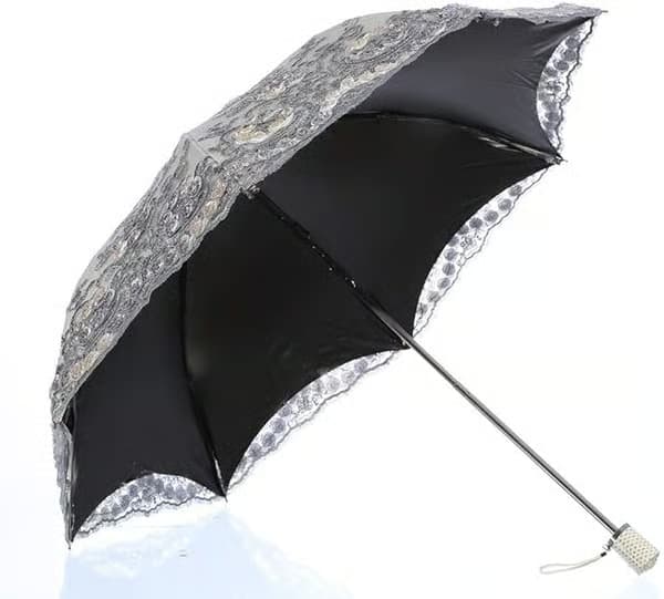 Vikbart UV-parasoll Snö-/Regn-/Solparaply Broderat Bröllopsparaply