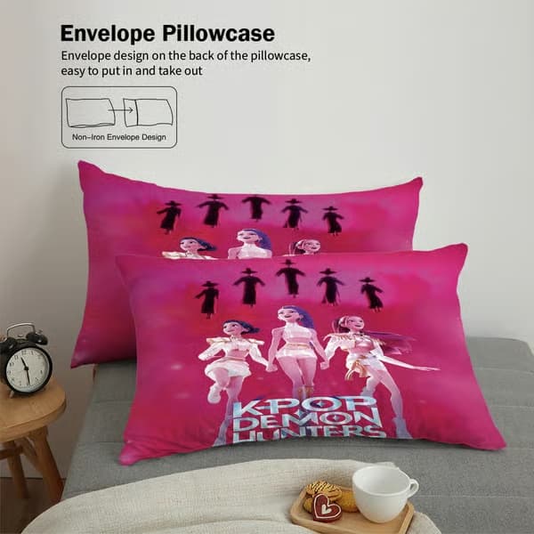 3-delat Kpop Demon Slayer bäddset, lämpligt för sovrum och gästrum, 1798 203x229cm