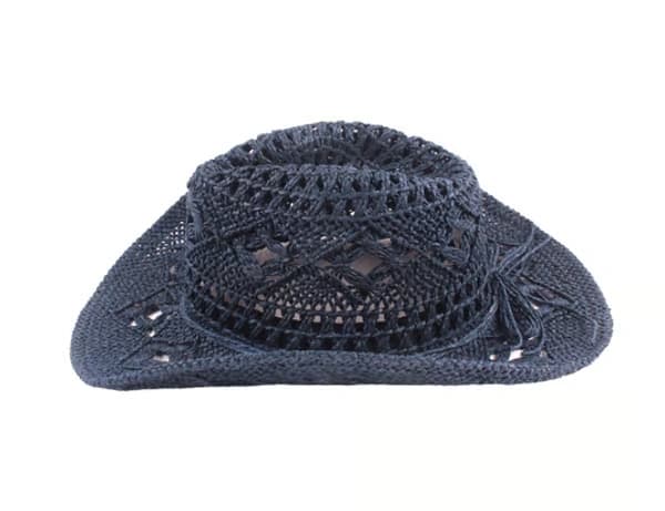 Stråcowboyhatt, ihålig solhatt med bred brätte, blå Navy