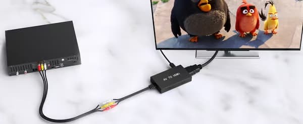 AV till HDMI HD-videoadapter, RCA till HDMI-omvandlare, komposit stöder 1080p conector AV hembra