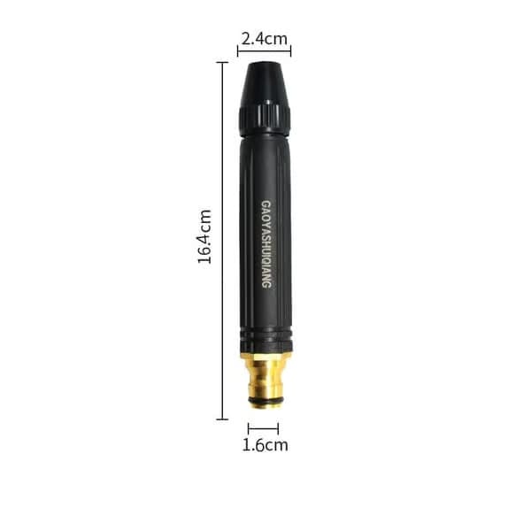 Högtrycksvattenpistol - Svart aluminiumlegering och PVC-munstycke