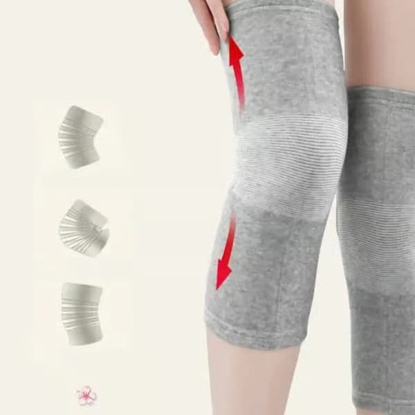 2-pack knävärmare i bambukol - Ljusgrå, One Size