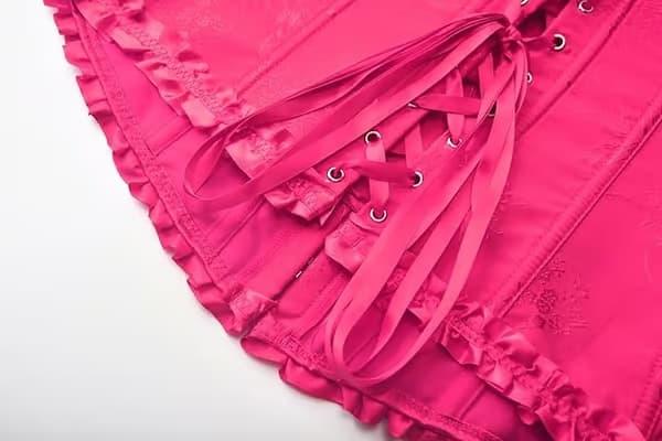 Korsetttoppar för kvinnor, Bustier Shapewear Underkläder, Spetsmidja Push Up Bodysuit Rose Red-FF Rose Red S