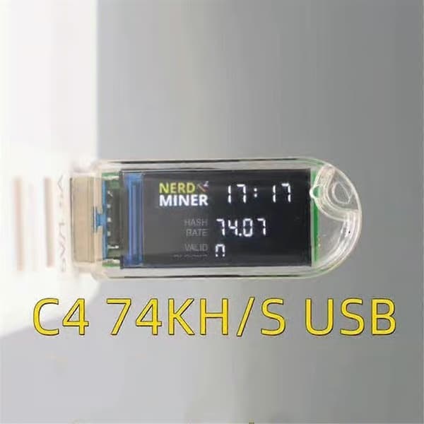 NerdMiner V2 T-Dongle S3 Hashrate 74Kh/S USB BTC Crypto Solo Lottery Miner med display Nerd Miner