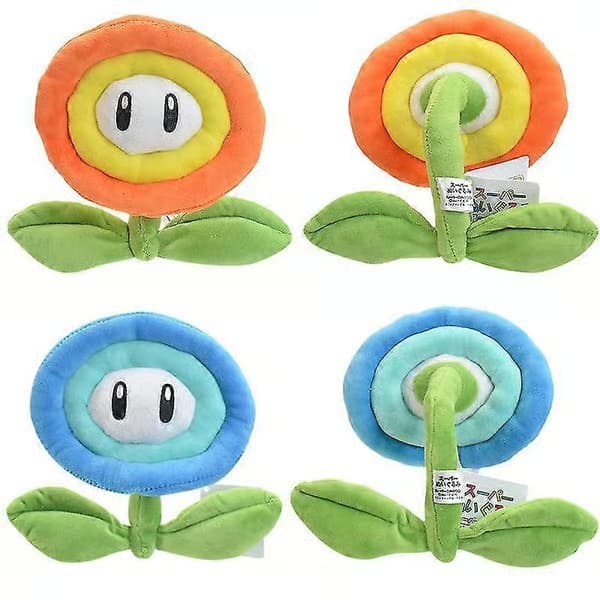 Super Mario Plyschleksak Orange Eldblomma blue