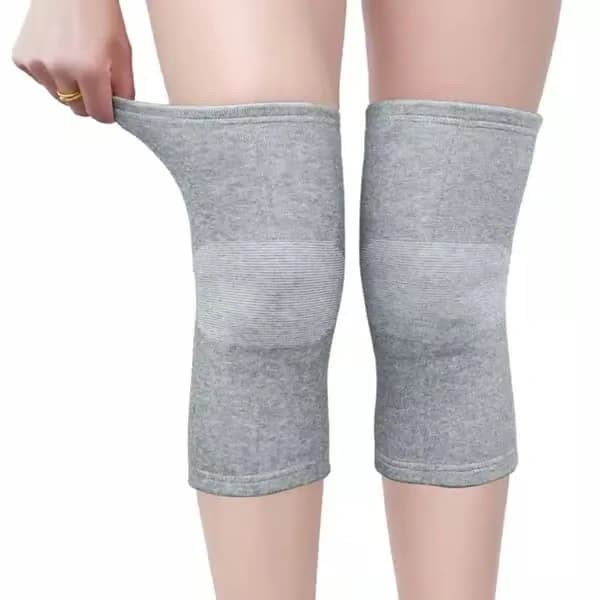 2-pack knävärmare i bambukol - Ljusgrå, One Size